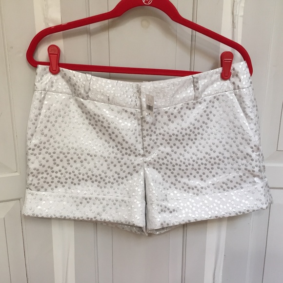 Banana Republic White Polka Dot Shorts ~ NWT - Picture 1 of 16